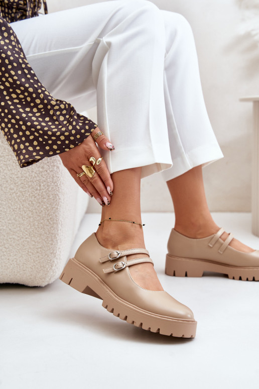 Féminin chaussures avec des bandes beige Rialuna