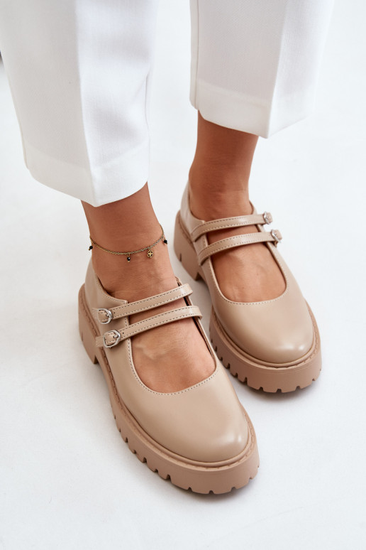 Féminin chaussures avec des bandes beige Rialuna
