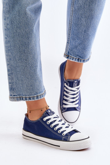 Dames klassiek model vrijetijdsschoenen in de donkerblauwe kleur Ecoma