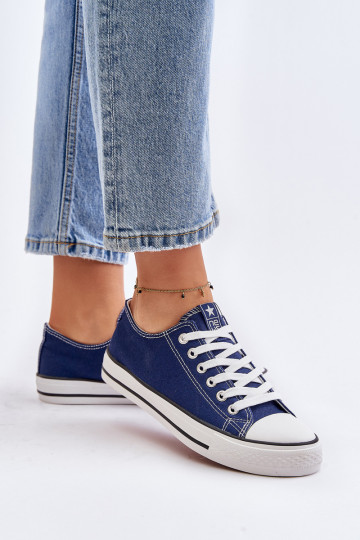Dames klassiek model vrijetijdsschoenen in de donkerblauwe kleur Ecoma 2