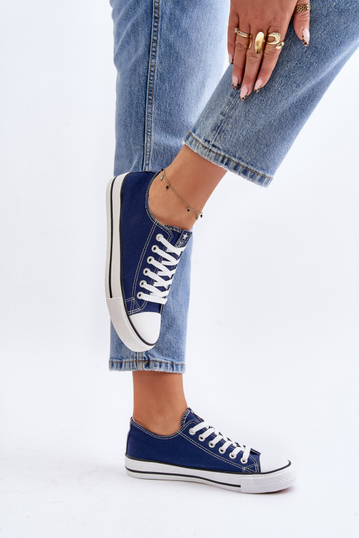 Chaussures de loisirs modèle classique pour femmes de couleur bleu foncé Ecoma
