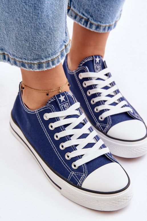 Dames klassiek model vrijetijdsschoenen in de donkerblauwe kleur Ecoma Dames klassiek model vrijetijdsschoenen in de donkerblauwe kleur Ecoma