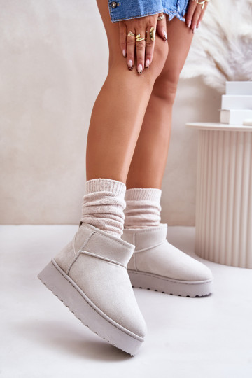 bottes de neige Femme avec plateforme pour réchauffer avec fourrure à l'intérieur couleur gris Xamella 2