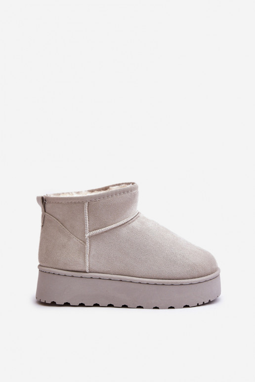 Bottes de neige Féminin avec une plateforme réchauffer avec de la fourrure à l intérieur couleur grise Xamella Bottes de neige Féminin avec une plateforme réchauffer avec de la fourrure à l intérieur couleur grise Xamella