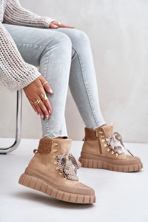 Feminin sich Zuarm laufen Stiefel Schuhe mit einer Plattform braune Farbe Alcyhen Feminin sich Zuarm laufen Stiefel Schuhe mit einer Plattform braune Farbe Alcyhen