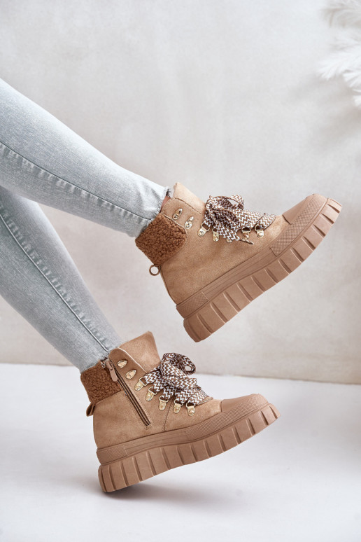 Féminin réchauffer Bottes chaussures avec une plateforme marron Alcyhen Féminin réchauffer Bottes chaussures avec une plateforme marron Alcyhen