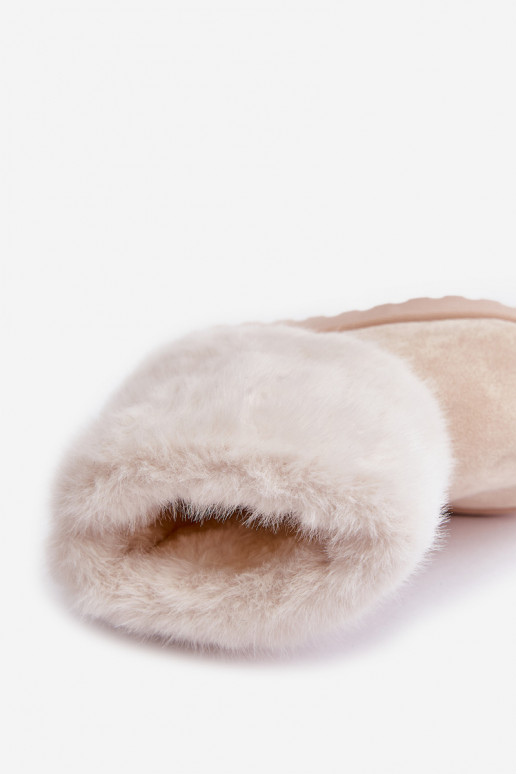 Schneestiefel für Kinder mit Pelzmantel elfenbeinfarbe Crisie Schneestiefel für Kinder mit Pelzmantel elfenbeinfarbe Crisie