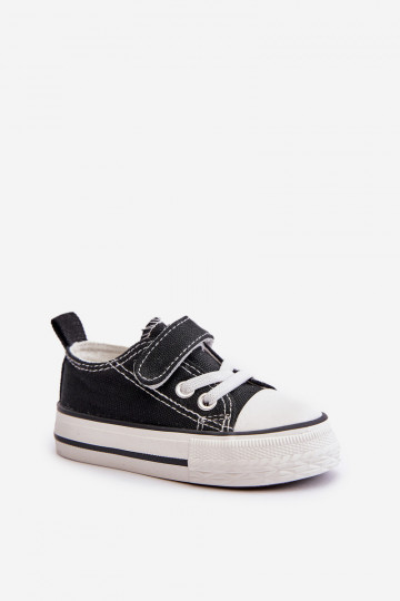 chaussures décontractées Puéril  avec attaches adhésives couleur noire Daloma