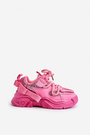 Chaussures modèle baskets Puéril Ozdobione Cekinami couleur rose Liatoma 2