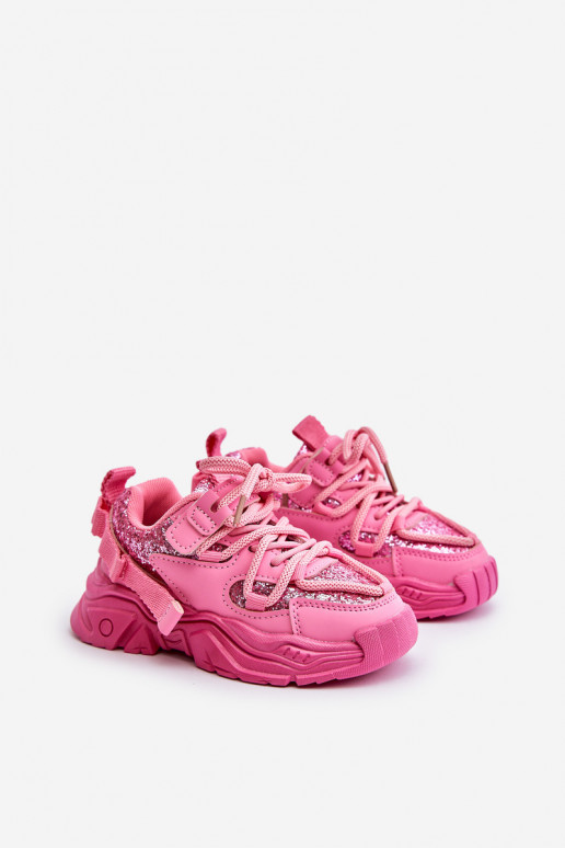 Sneakers Stilvollllschuhe Kindisch Ozdobione Cekinami pinke Farbe Liatoma