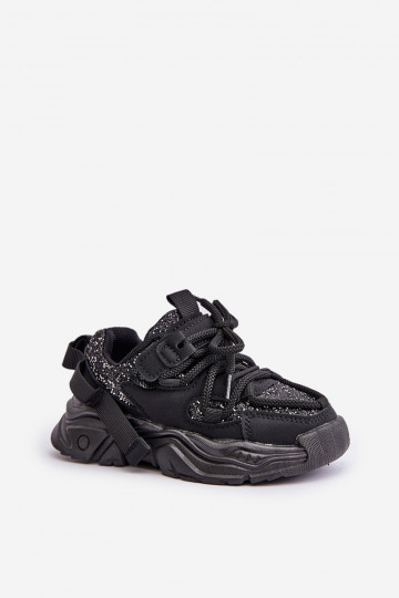 Chaussures modèle baskets Puéril Ozdobione Cekinami couleur noire Liatoma