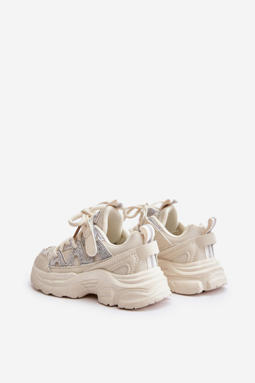 Sneakers model schoenen Kinderen met sprankelende gaten beige Rianalla Sneakers model schoenen Kinderen met sprankelende gaten beige Rianalla