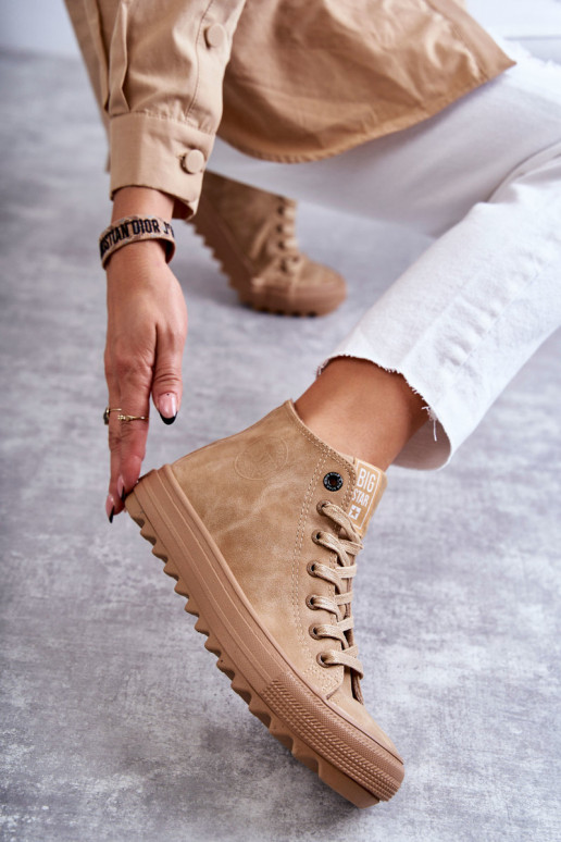 Vrijetijdsschoenen Big Star Hoog opInarmen bruine kleur GG274072