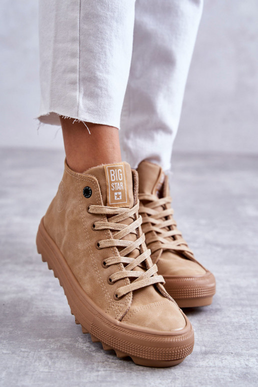 Freizeitschuhe Big Star Groß sich Zuarm laufen braune Farbe GG274072