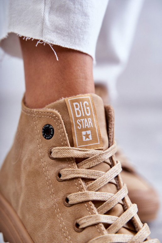 Freizeitschuhe Big Star Groß sich Zuarm laufen braune Farbe GG274072