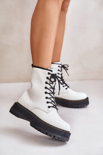 réchauffer Bottines de travail z Eko Skóry Au Château couleur blanche Activéleli 2