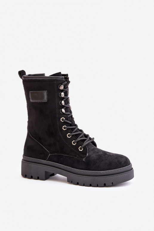 Bottines de travail Féminin Au Château Z en daim écologiqueu couleur noire Savalann Bottines de travail Féminin Au Château Z en daim écologiqueu couleur noire Savalann