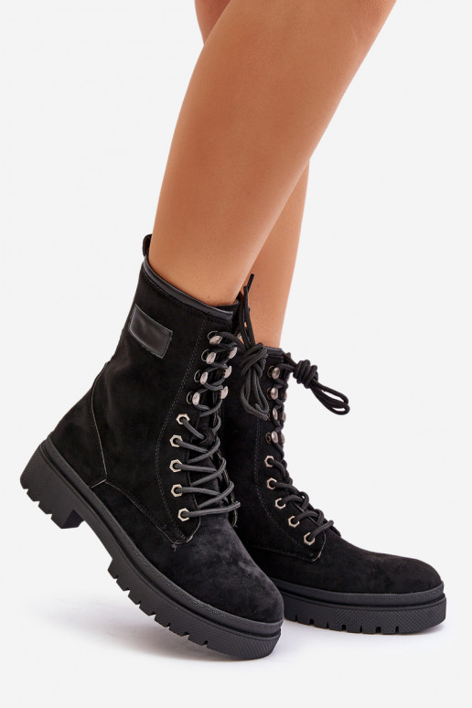 Bottines de travail Féminin Au Château Z en daim écologiqueu couleur noire Savalann Bottines de travail Féminin Au Château Z en daim écologiqueu couleur noire Savalann