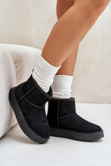 Bottes de neige pour femmes avec plateforme en éco-daim couleur noire Atteria