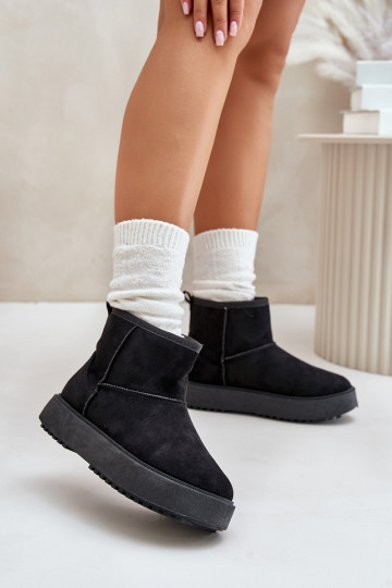 Bottes de neige pour femmes avec plateforme en éco-daim couleur noire Atteria 2