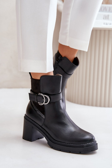 Bottes pour femmes avec des talons Enregistrer réchauffer Au Château couleur noire Inabelle