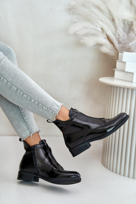 met lakeffect lage hakken voor dames met brede hakken opInarmen zInart S.Barski HY42-120 zInart met lakeffect lage hakken voor dames met brede hakken opInarmen zInart S.Barski HY42-120 zInart