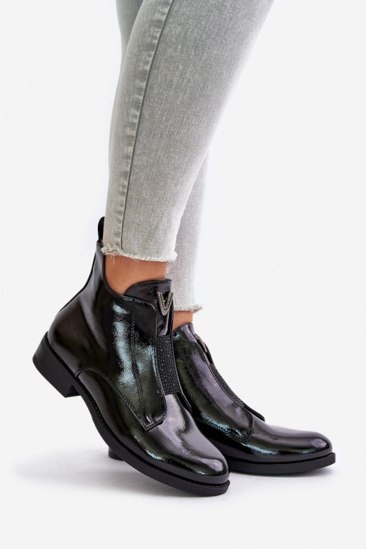 met lakeffect lage hakken voor dames met brede hakken opInarmen zInart S.Barski HY42-120 zInart met lakeffect lage hakken voor dames met brede hakken opInarmen zInart S.Barski HY42-120 zInart