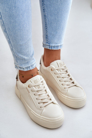 erwärmte Freizeitschuhe mit Plateau Big Star OO274A454 beige Farbe