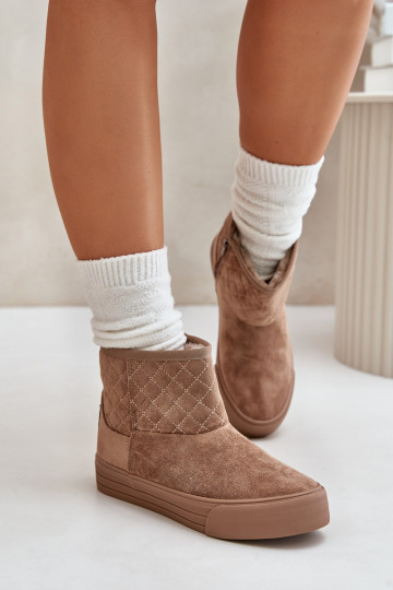 Stiefel Schneestiefel Zum Schloss sich Zuarm laufen mit Fell innen Big Star OO274A524 Beige