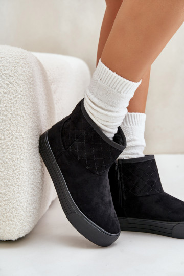 Stiefel Schneestiefel Zum Schloss sich Zuarm laufen mit Fell innen Big Star OO274A522 schZuarze Farbe