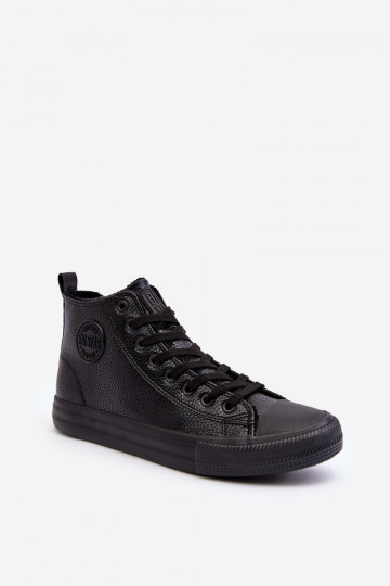 Chaussures décontractées isolées avec fermetures à glissière pour hommes en noir Big Star MM174012