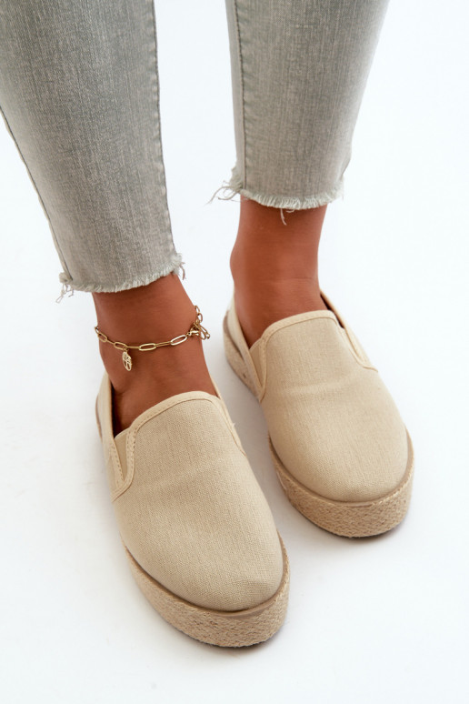 Espadrilles avec plateforme beige...