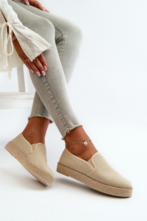 Espadrilles avec plateforme beige...