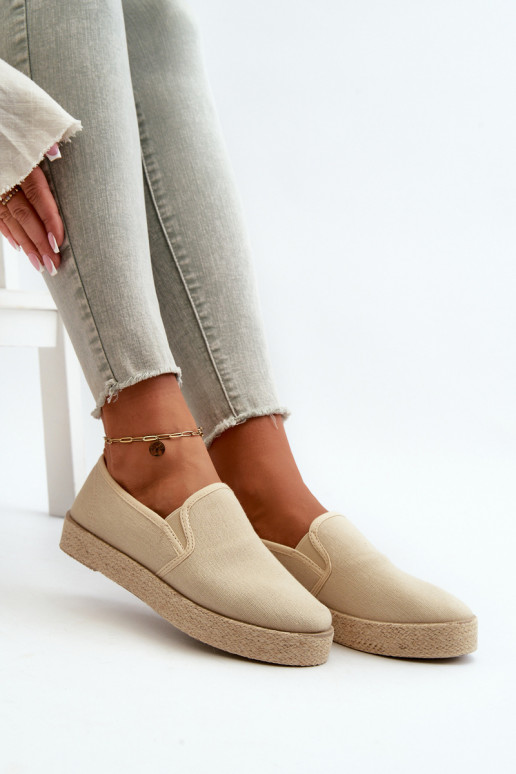 Espadrilles avec plateforme beige...