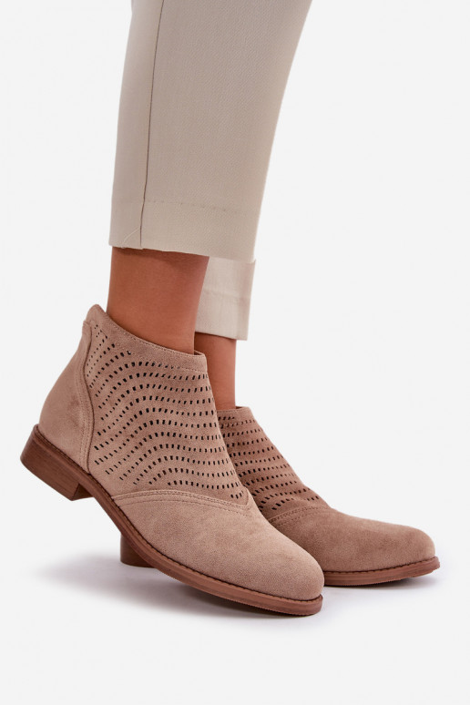 Opengewerkte dameshak in beige S.Barski Opengewerkte dameshak in beige S.Barski