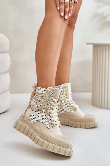 casual schoenen met schoenen met platform ivoor Kernia 2