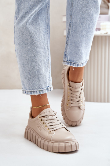 Damen Big Star MM274618 beige isolierte Turnschuhe