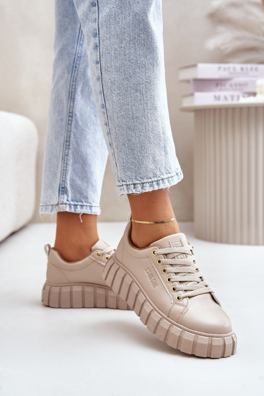sich Zuarm laufen Sneakers Stilvollllschuhe Feminin Big Star MM274618 Beige sich Zuarm laufen Sneakers Stilvollllschuhe Feminin Big Star MM274618 Beige