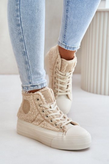 réchauffer Chaussures de loisirs avec un manteau de fourrure Typu Baranek Big Star OO274A444 beige