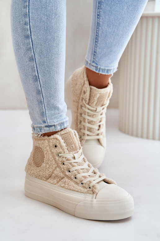 réchauffer Chaussures de loisirs avec un manteau de fourrure Typu Baranek Big Star OO274A444 beige réchauffer Chaussures de loisirs avec un manteau de fourrure Typu Baranek Big Star OO274A444 beige