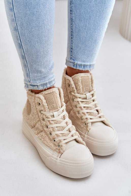 sich Zuarm laufen Freizeitschuhe mit Pelzmantel Typu Baranek Big Star OO274A444 Beige sich Zuarm laufen Freizeitschuhe mit Pelzmantel Typu Baranek Big Star OO274A444 Beige