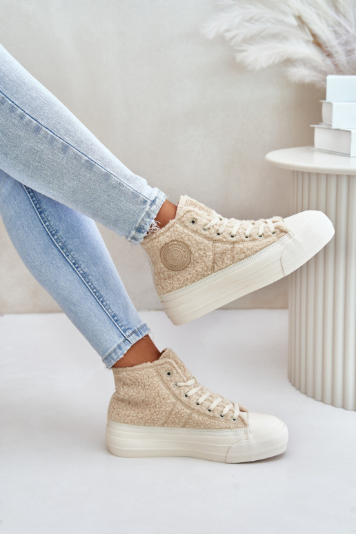 réchauffer Chaussures de loisirs avec un manteau de fourrure Typu Baranek Big Star OO274A444 beige réchauffer Chaussures de loisirs avec un manteau de fourrure Typu Baranek Big Star OO274A444 beige