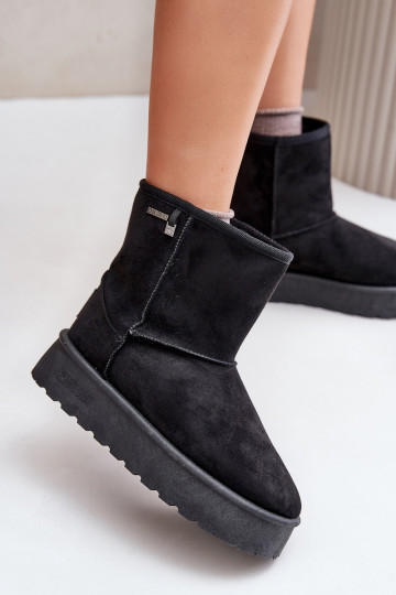 Grand Bottes de neige Féminin avec une plateforme Big Star OO274898 couleur noire