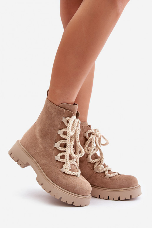 réchauffer Bottes Z en daim écologiqueu Au Château beige Caellita réchauffer Bottes Z en daim écologiqueu Au Château beige Caellita