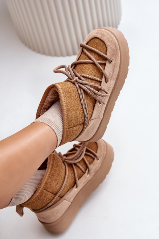 Bottes de neige avec des détails élégants avec une plateforme marron Il fautvora