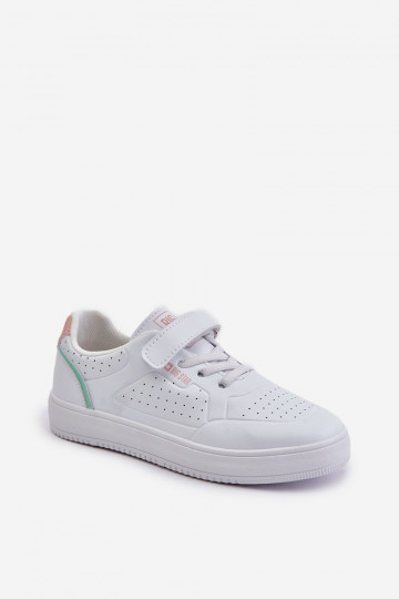 Kinder casual schoenen met zelfklevende eco leren sluitingen Big Star OO374005 wit