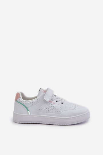 Kinder casual schoenen met zelfklevende eco leren sluitingen Big Star OO374005 wit 2