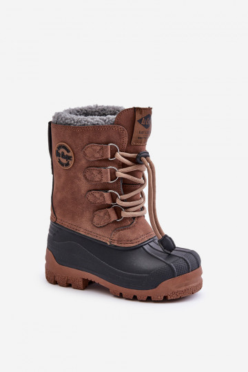 Groß Zuarm Schneestiefel Kindisch mit Schnappverschluss Lee Cooper LCJ-24-44-2842K braune Farbe