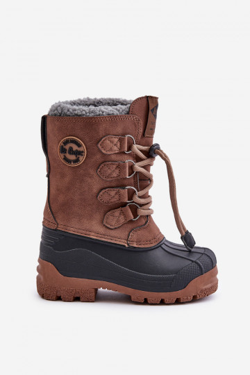 Bottes de neige chaudes pour enfants avec fermeture à tirette Lee Cooper LCJ-24-44-2842K marron 2
