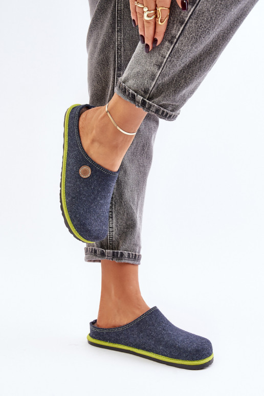 chaussures fait maison Féminin Chaussons Inblu CS000039 bleu foncé chaussures fait maison Féminin Chaussons Inblu CS000039 bleu foncé